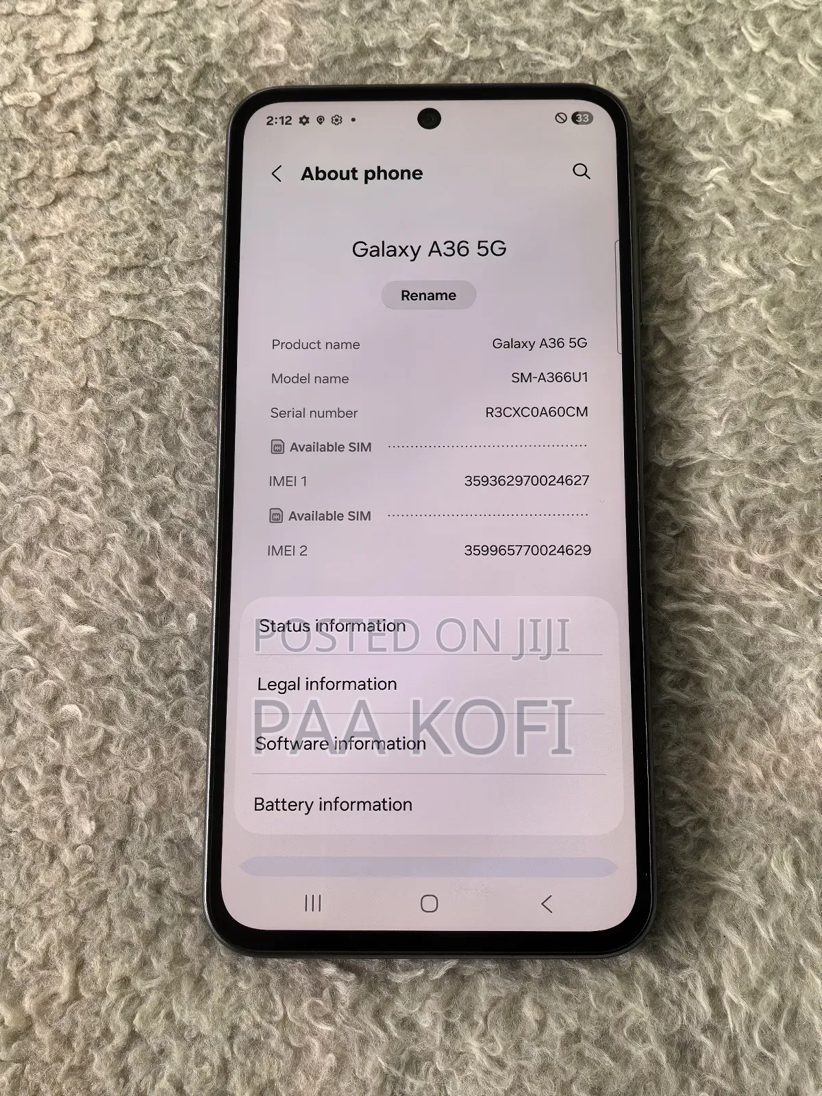 New Samsung Galaxy A36 128 GB Black