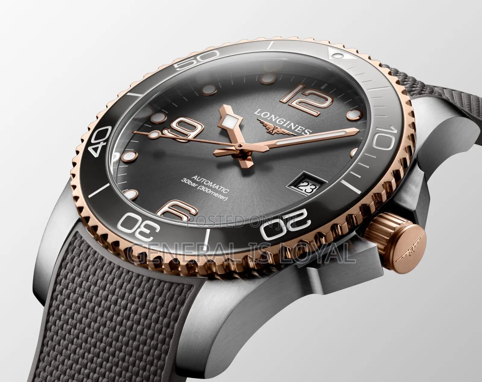 Longines Hydroconquest Gray Sunray Dial and a Rose Gold Watch