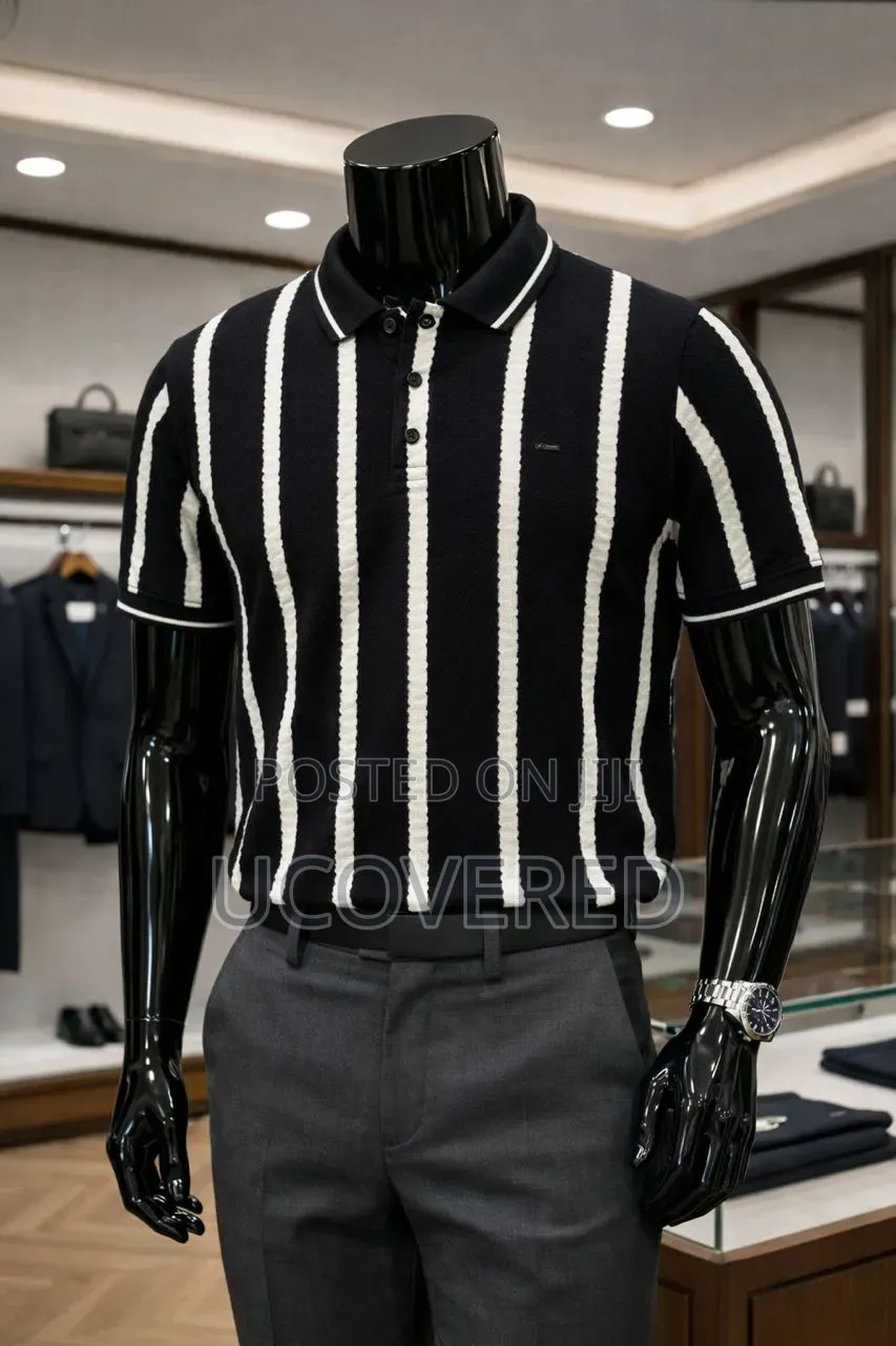 Vertical Striped Polo Shirts