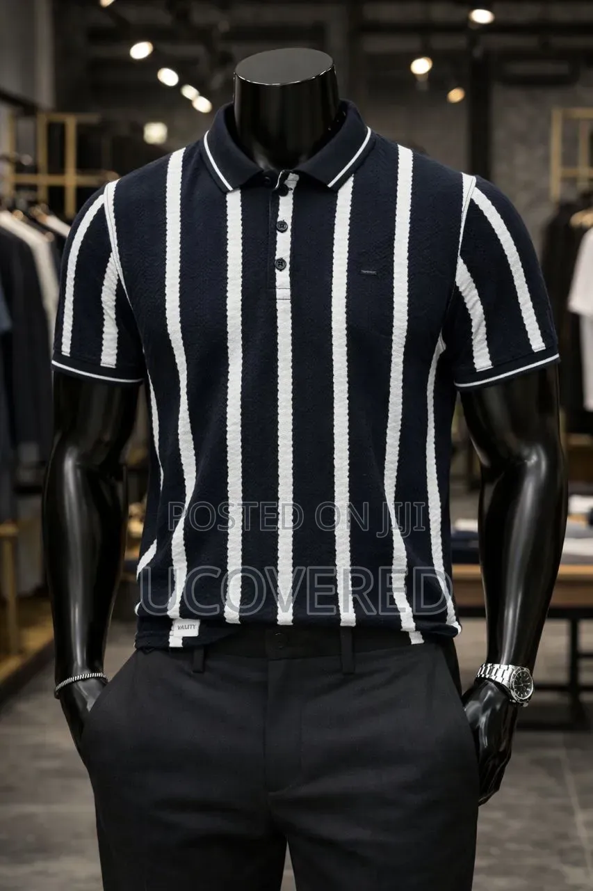 Vertical Striped Polo Shirts