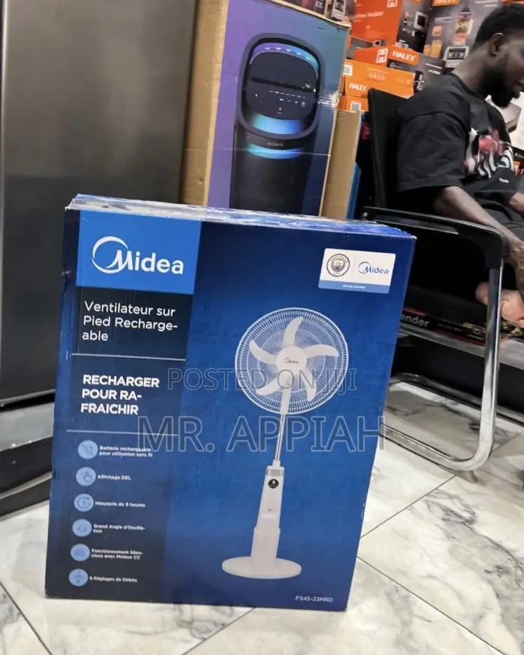 Quality Midea 18” Led Light Rechargeable Ac(White) Digital Remote 