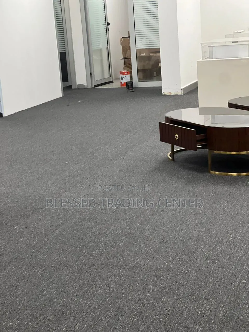 Durable Office Carpet Plain Gray