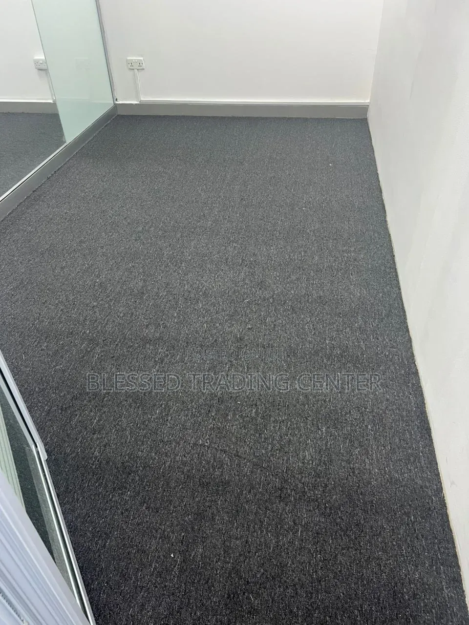 Durable Office Carpet Plain Gray