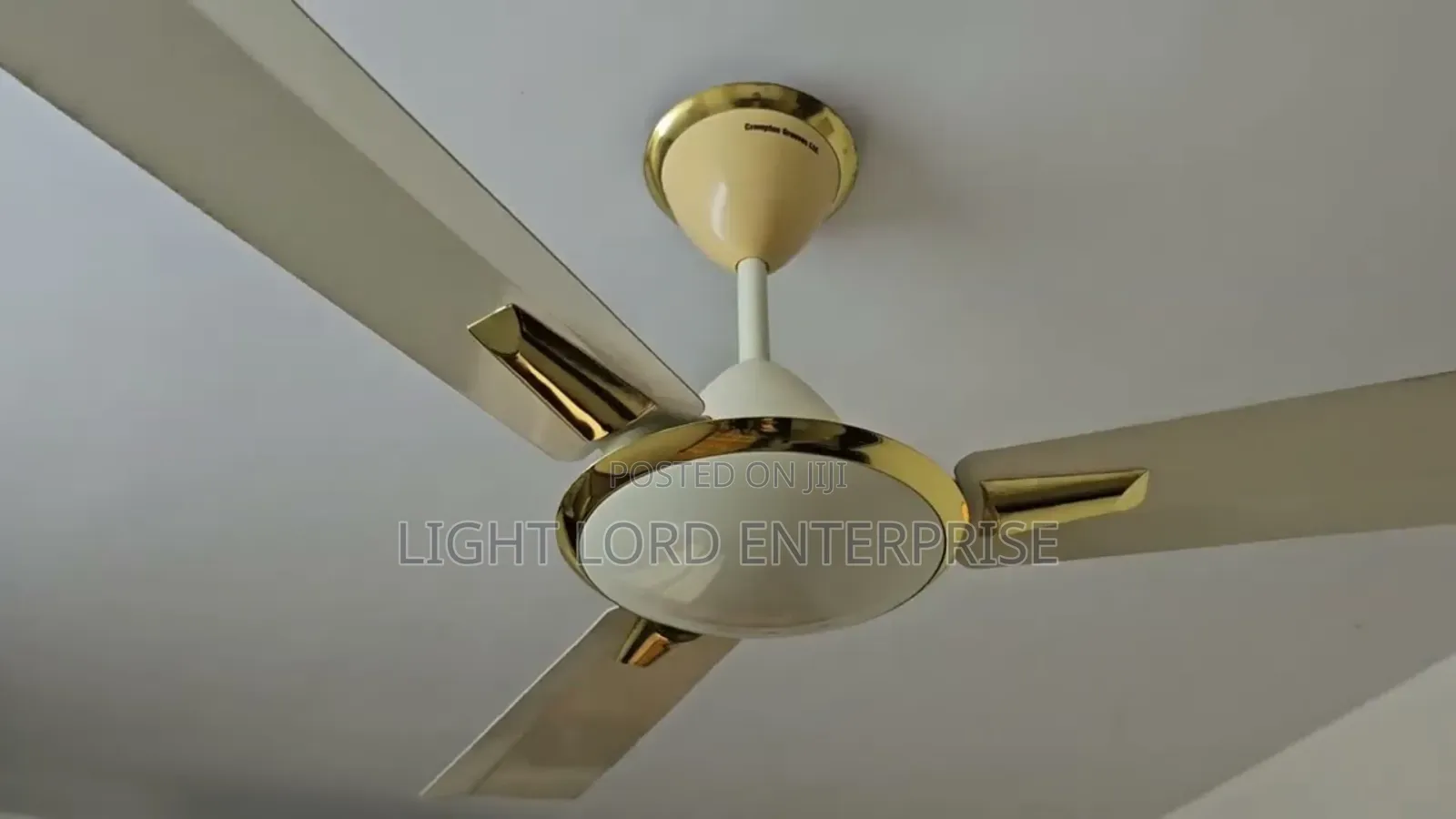 Gold and White Crompton Ceiling Fan
