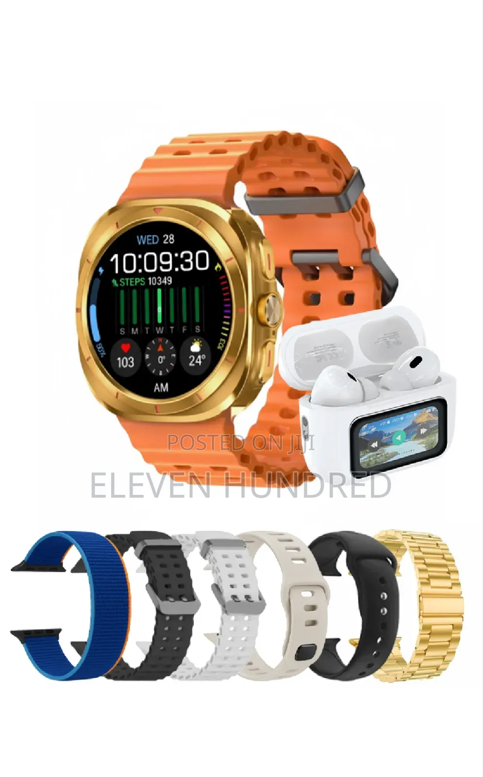 Smartwatch With Full Touch 2.3” TFT Display, Heart Rate Spo2 Monitor