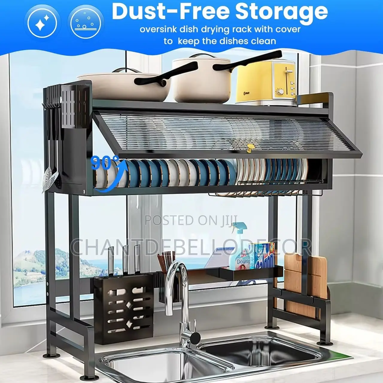 Above Sink Dish Rack Cabinet Space Saving Tier Adjustable