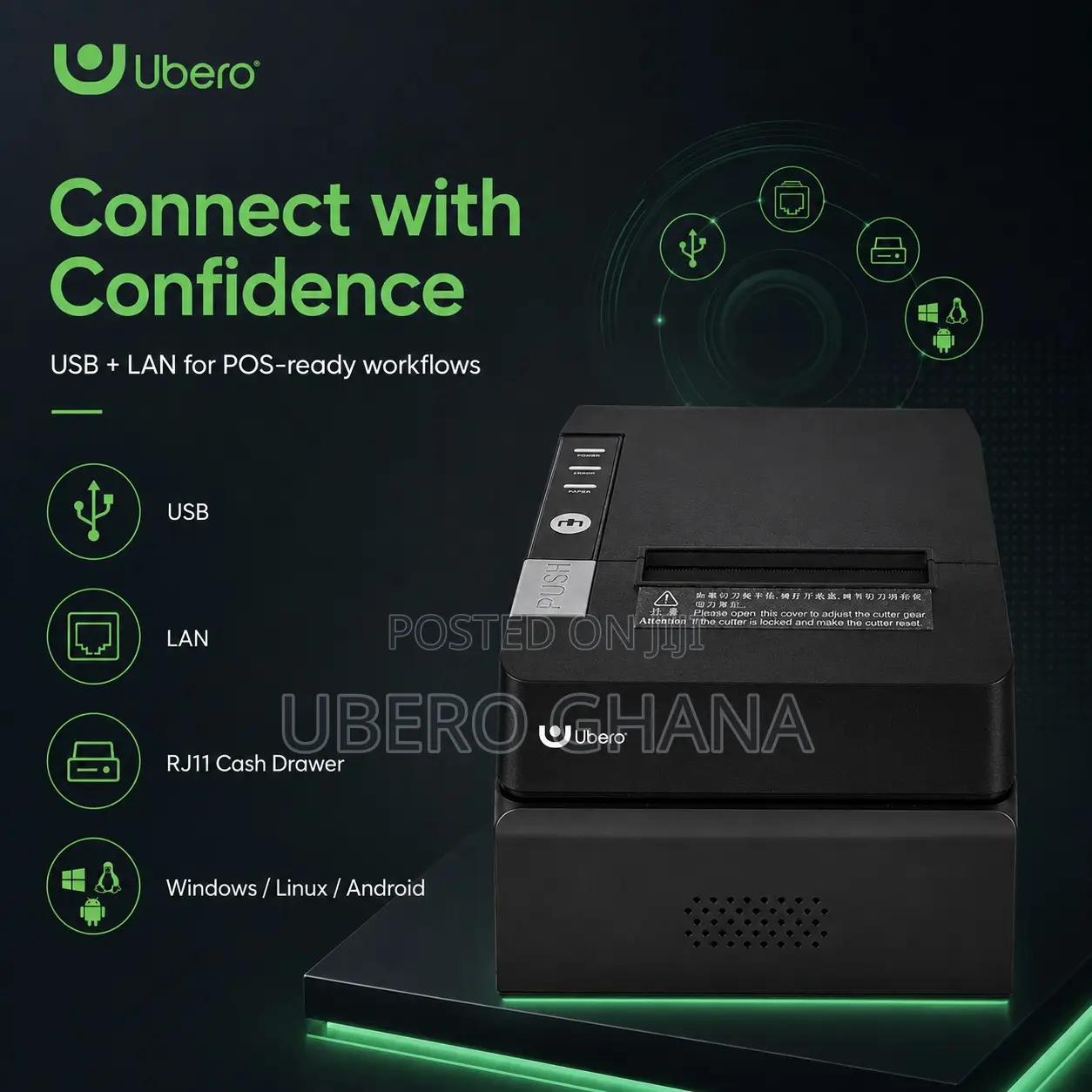 Ubero P1 80mm Pos Thermal Receipt Printer