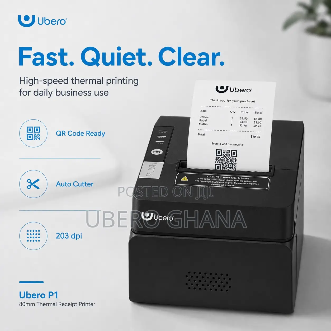 Ubero P1 80mm Pos Thermal Receipt Printer