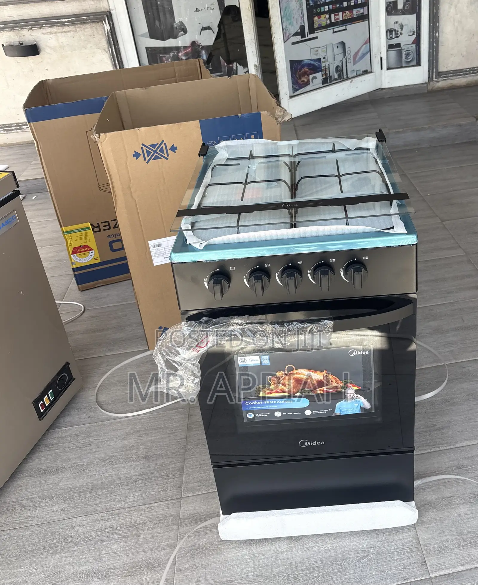 Super Durable Midea 4 Gas Burner With Oven(Transparent Lid)Black