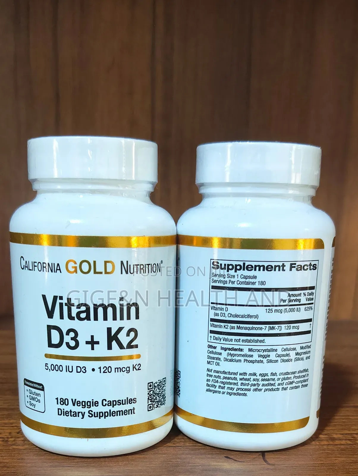 Vitamin D3+ as Mk-7, 180 Veg Capsules.