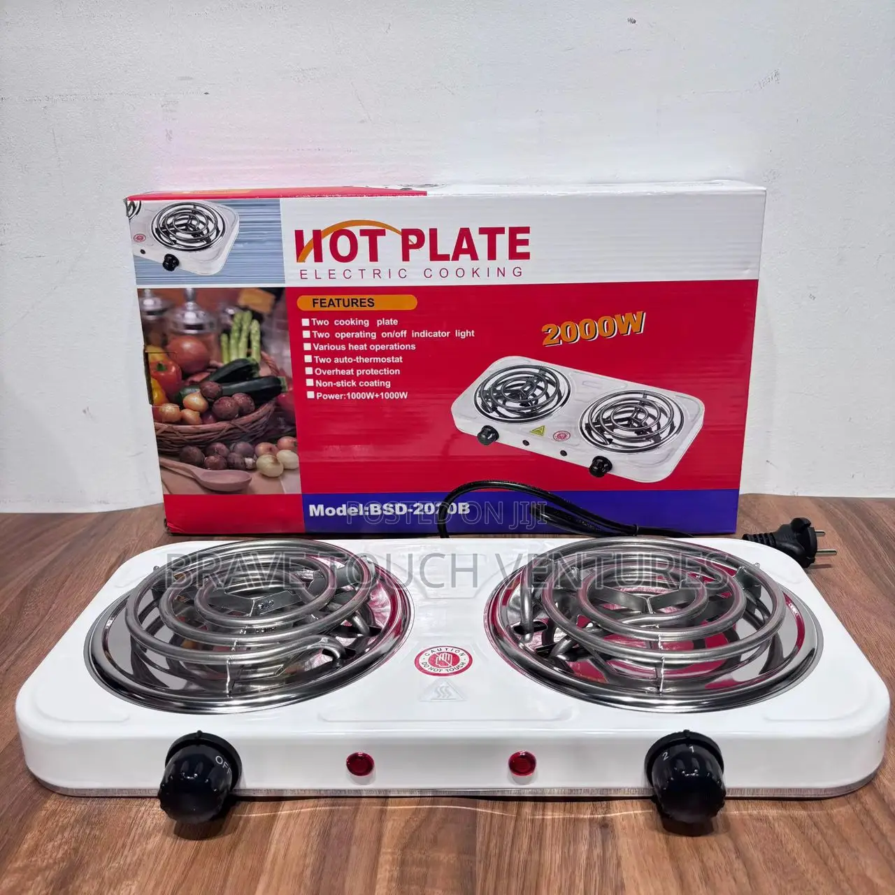 Double Electric Coil Hot Plate 2000w