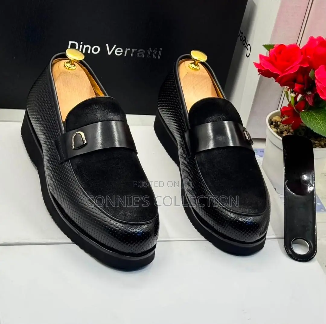 Dino Verratti Black Leather and Suede Loafer
