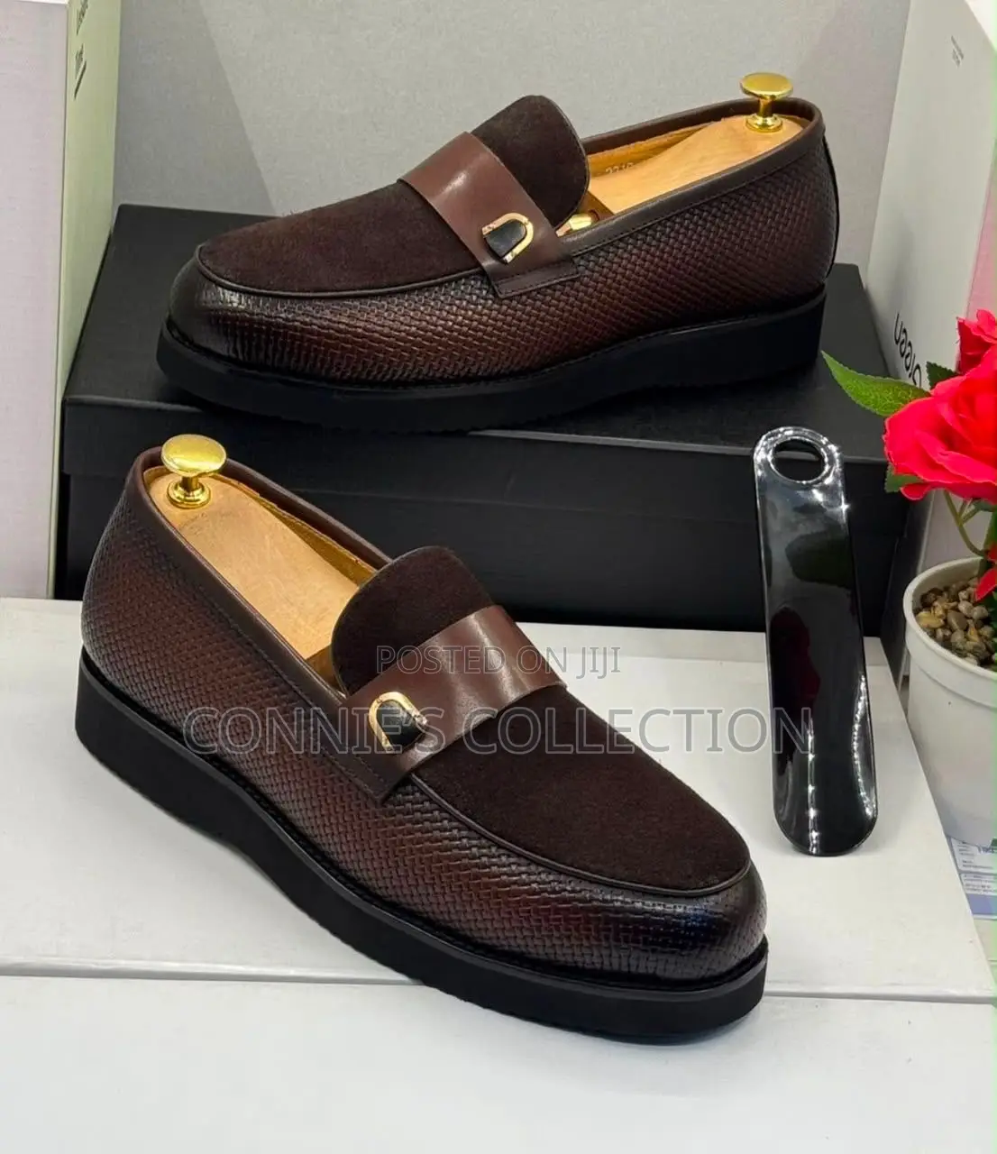 Dino Verratti Black Leather and Suede Loafer