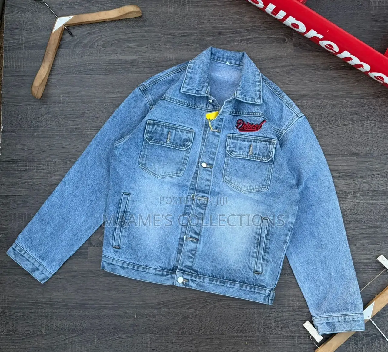 Solid Designer Men’S Jeans Jacket / Coat