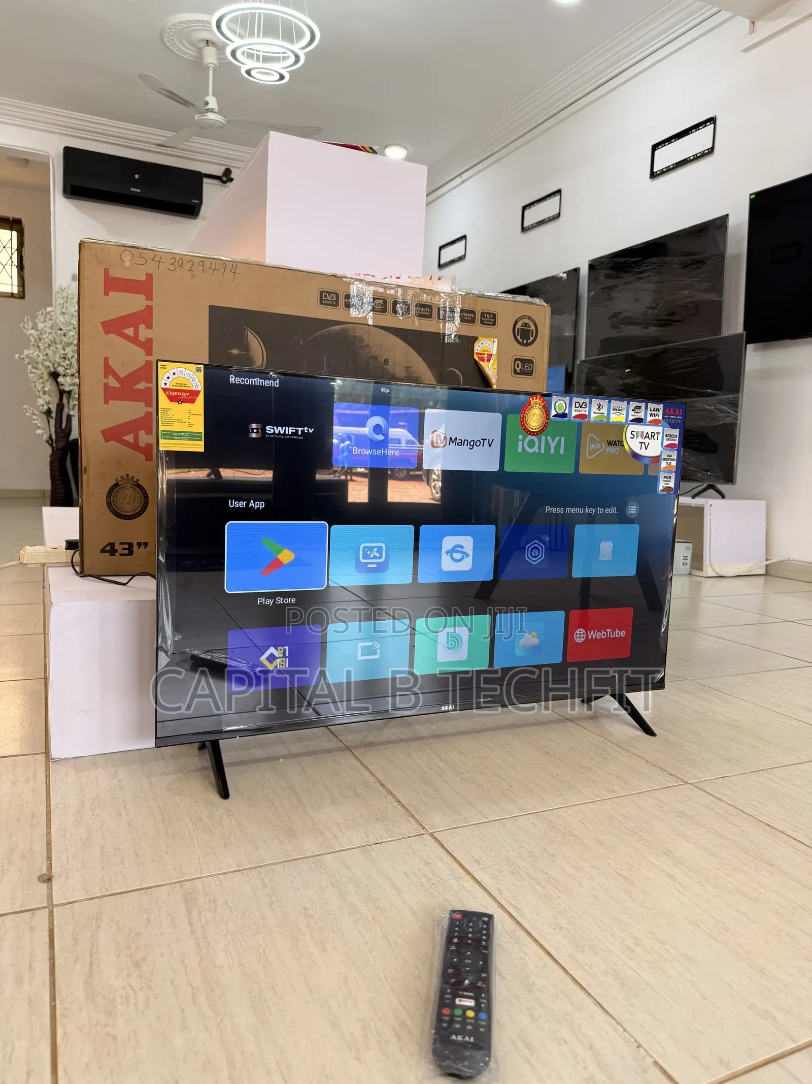 43inches Full Digital Satellite Android Qled Smart Akai Tv