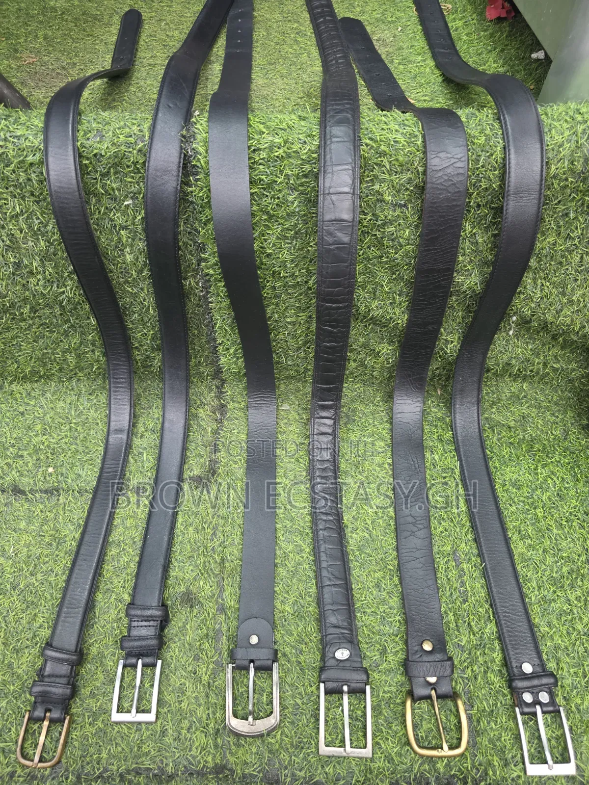 Genuine Leather Belts (Uk Used, Black) Swipe for More