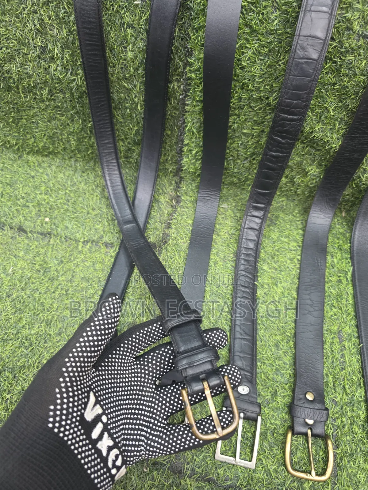 Genuine Leather Belts (Uk Used, Black) Swipe for More