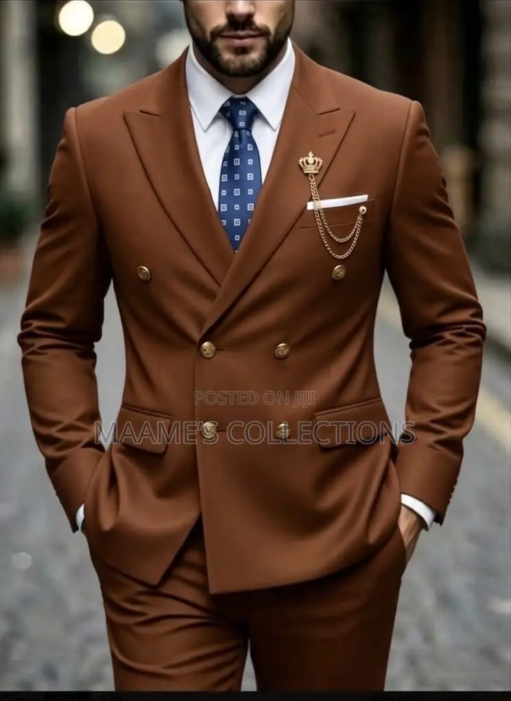 Men’S Double-Breasted Suit ( 2- Piece Set )