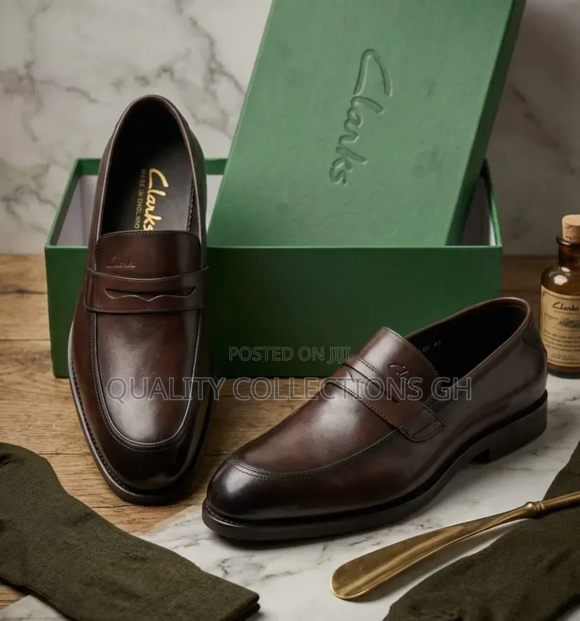 Clarks Mens Brown Leather Penny