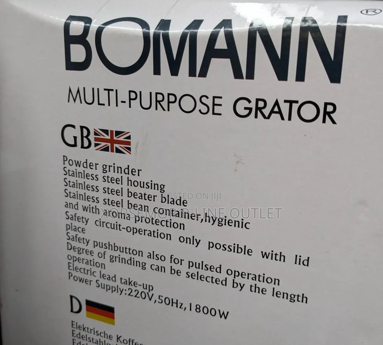 Bomann 2000g Commercial Grinder, Multi Purpose Grator