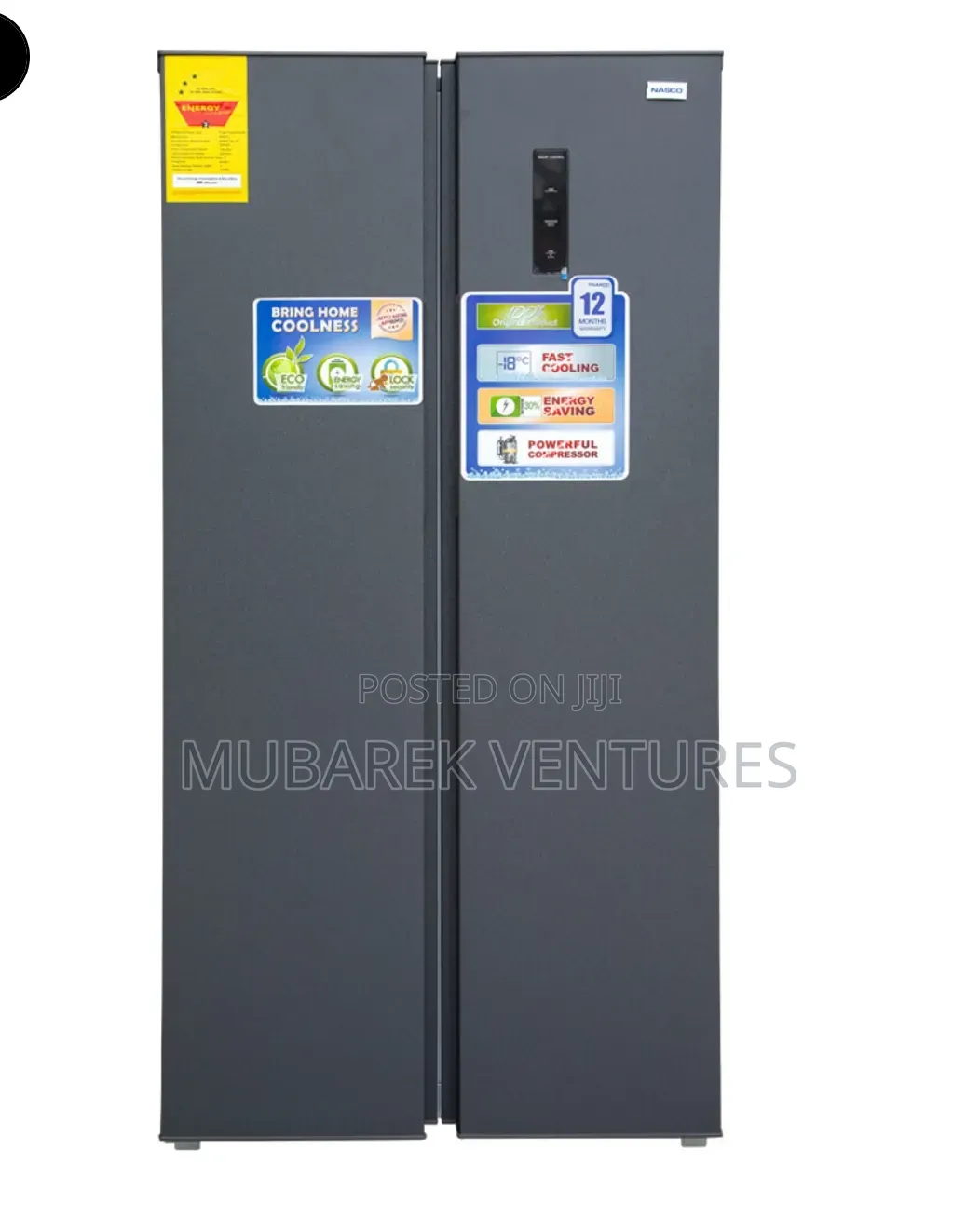Nasco 400ltrs Side by Side Refrigerator Metalic Silver