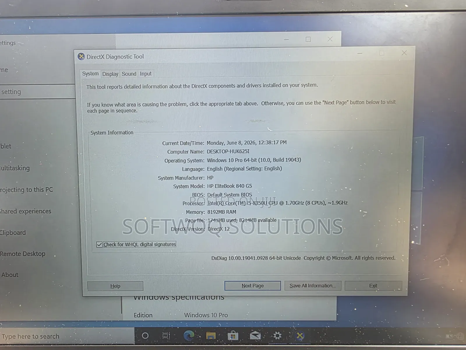 Laptop HP EliteBook 840 G5 16GB Intel Core i5 SSD 256GB