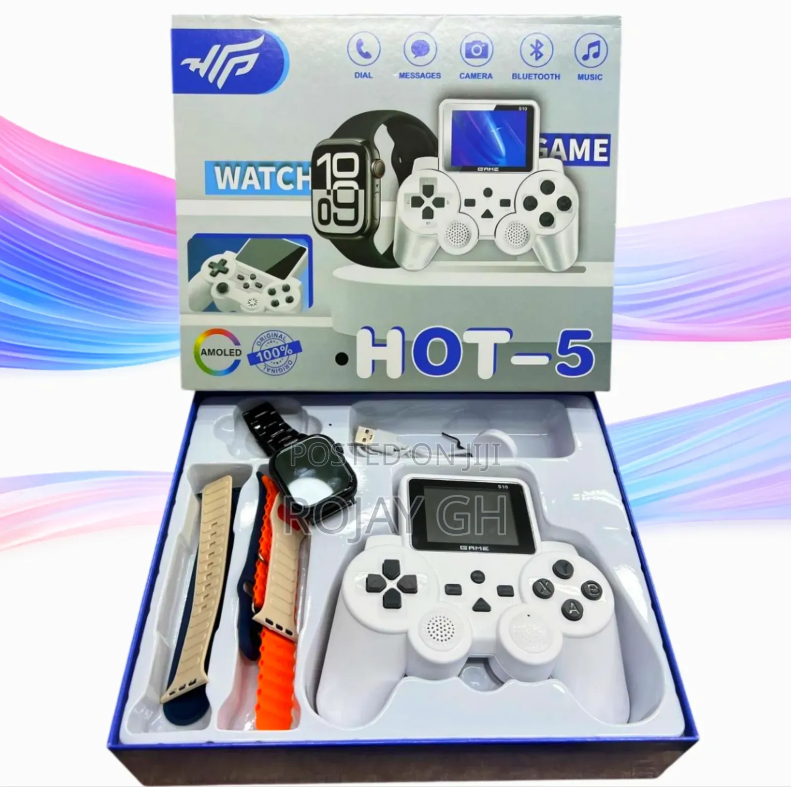 Hot-5 Smart Watch and Gaming Consoles With 520 Preloaded and 4 Straps