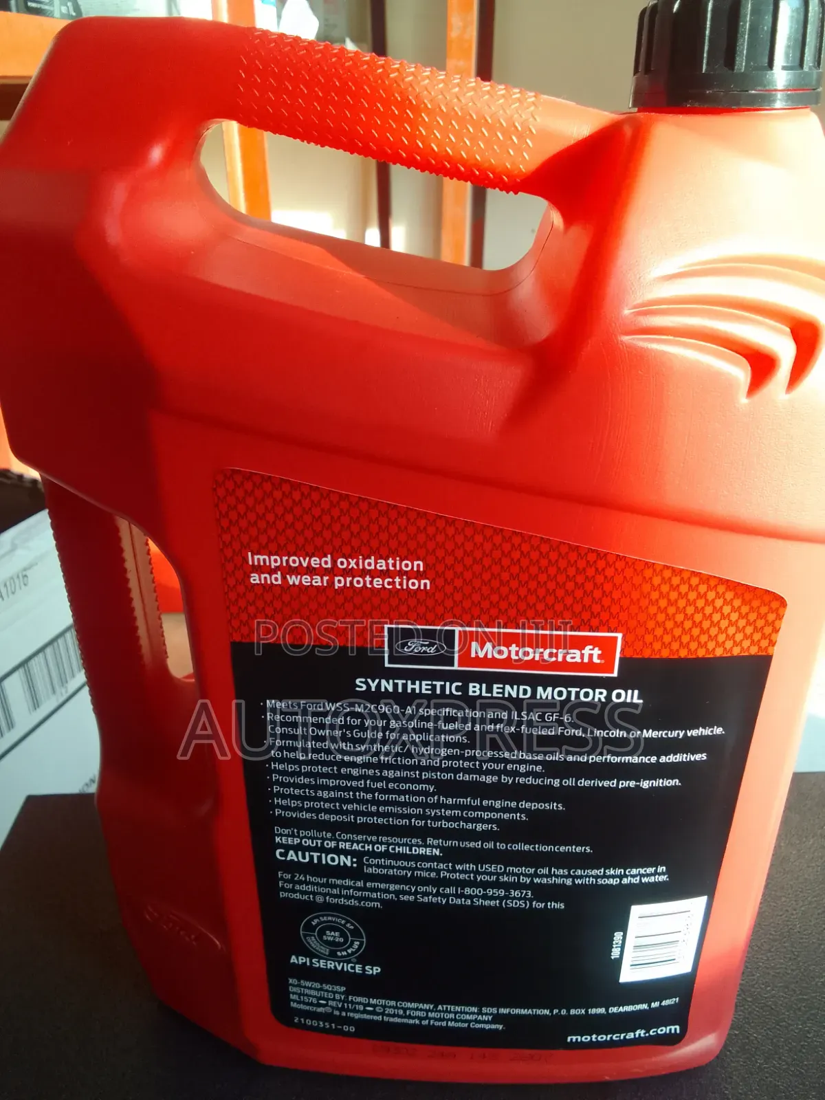 Motorcraft 5w20 Synthetic Blend Motor Oil 5l