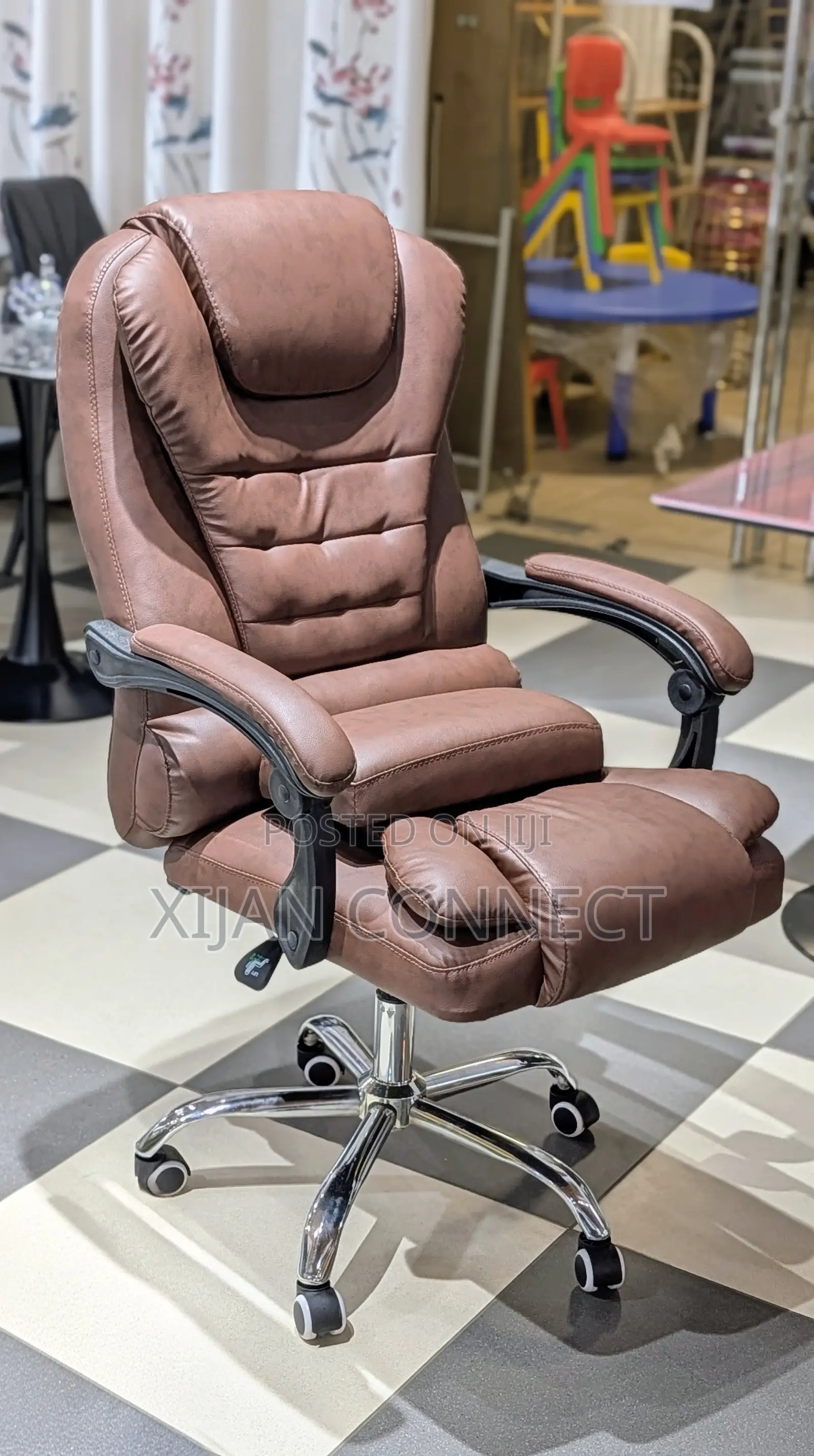 Executive Reclining Office Chair – Ergonomic High-Back Leather Chair