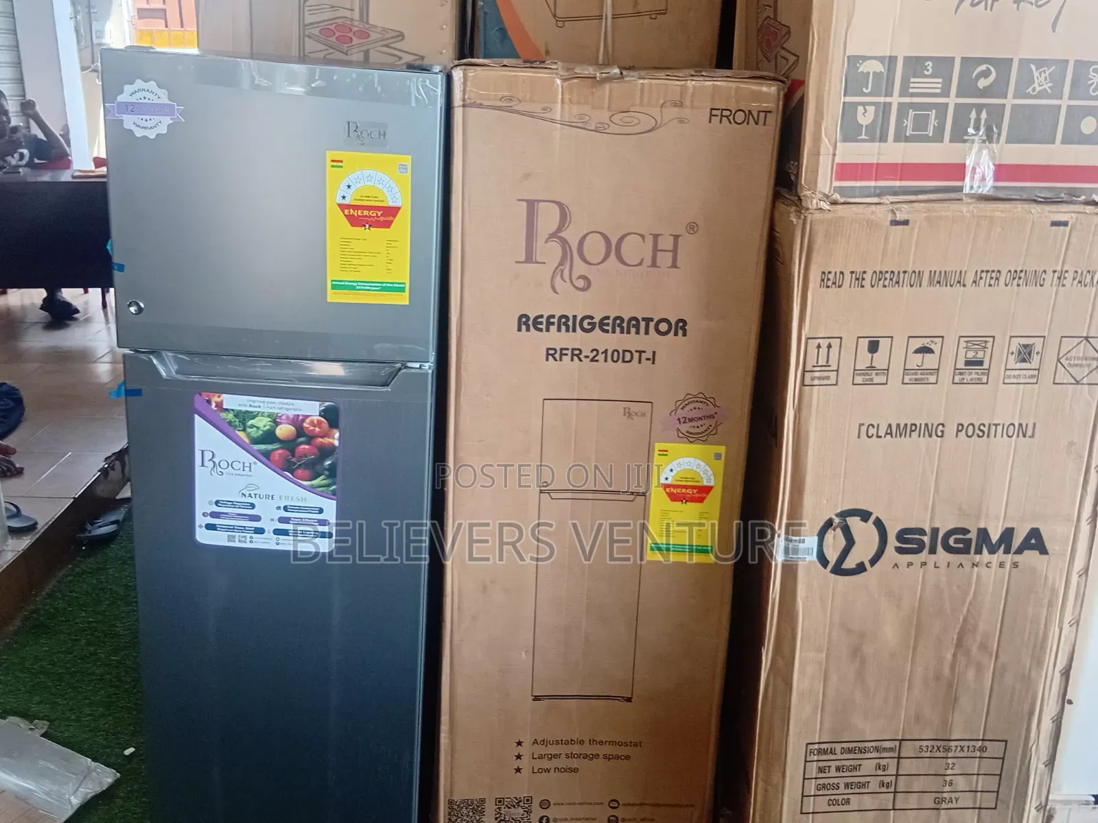 Roch RFR-210dt-I 168l Frost Refrigerator With Large Freezer 168l