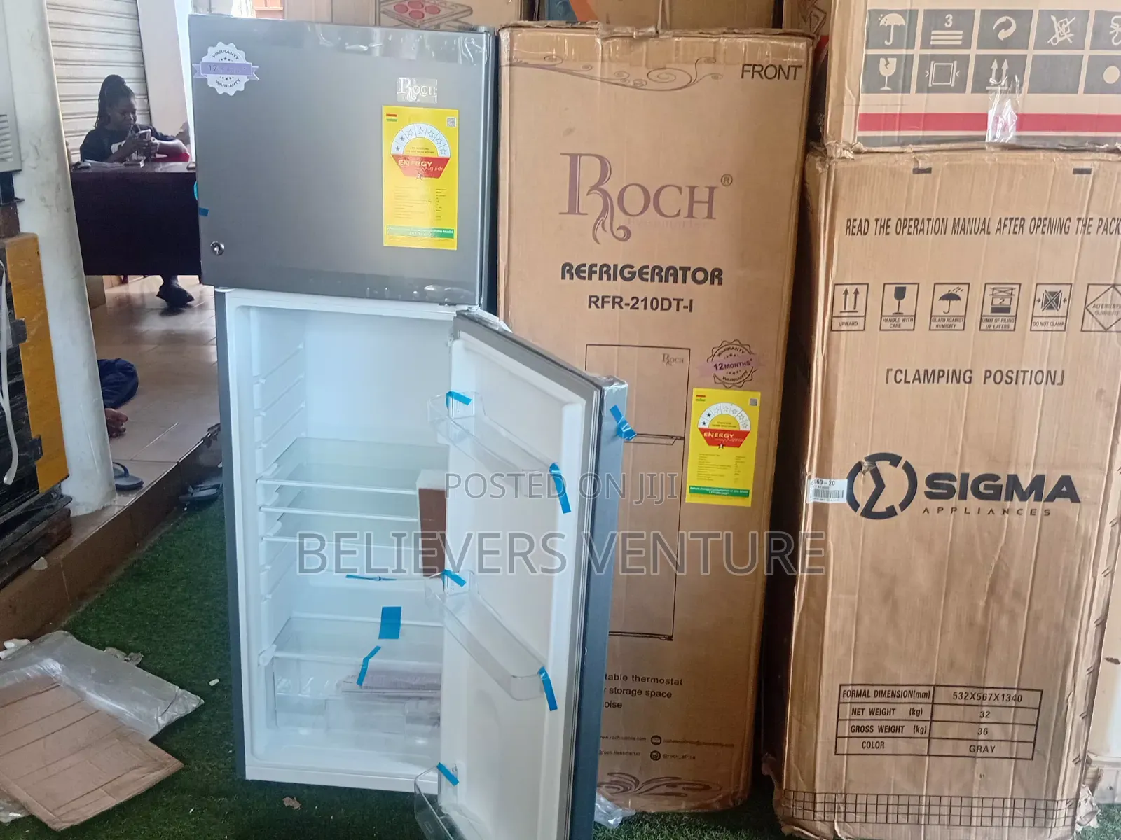 Roch 168l Premium Double Door Refrigerator for Home Office 168l