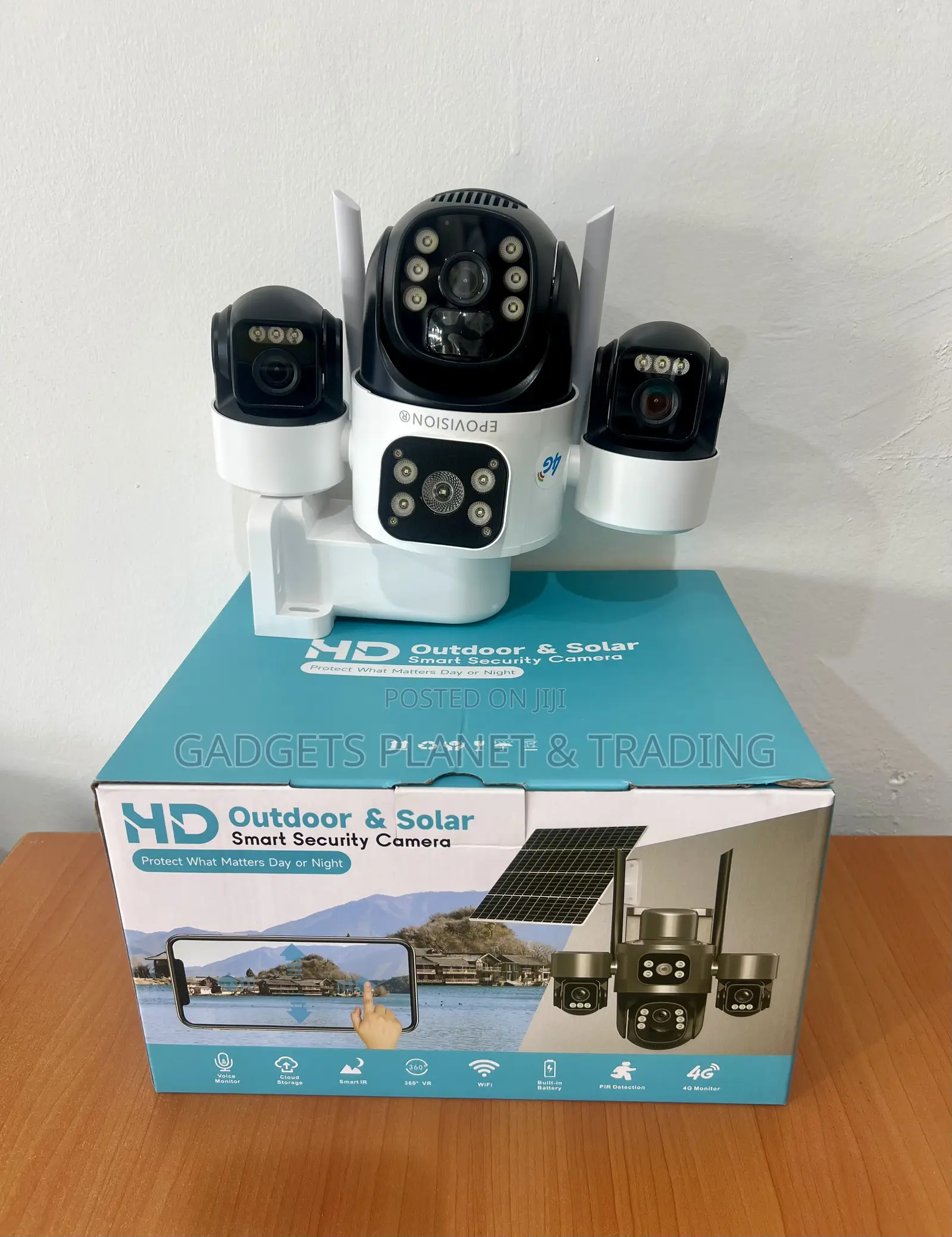 4g Triple Lens Hd Outdoor Rechargeable Solar Camera - T10b-Eu