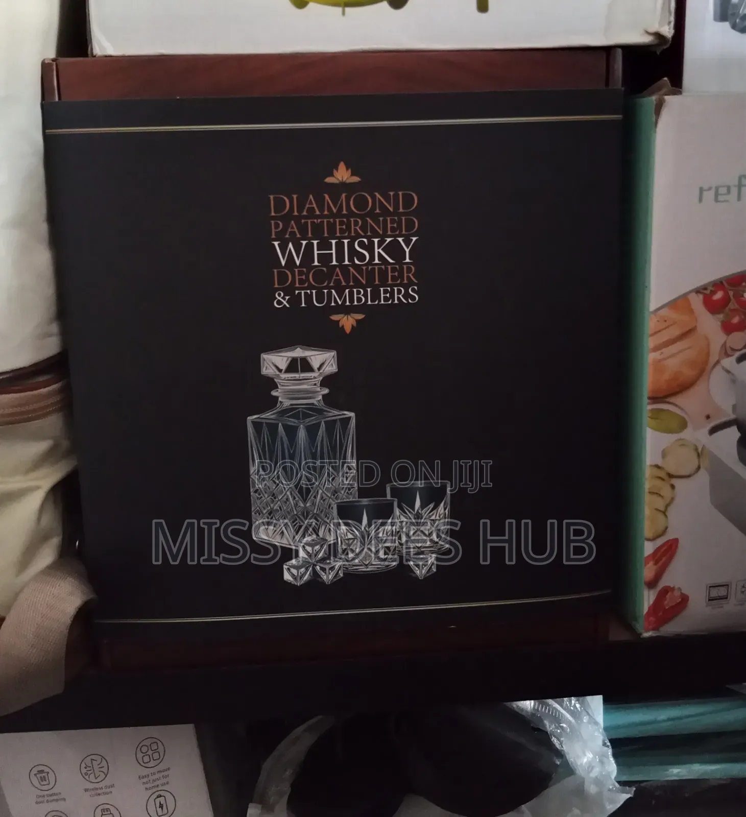 Diamond Patterned Whisky Decanter and Tumblers