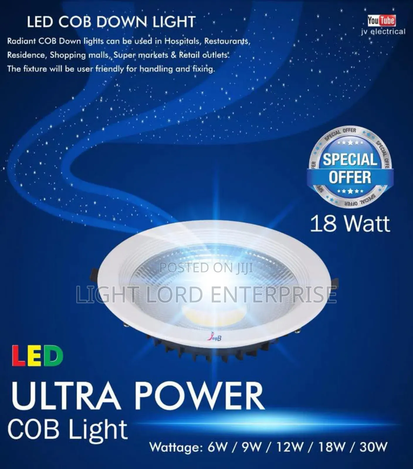 Ultra Power Down Led Light 7watts to 30watts