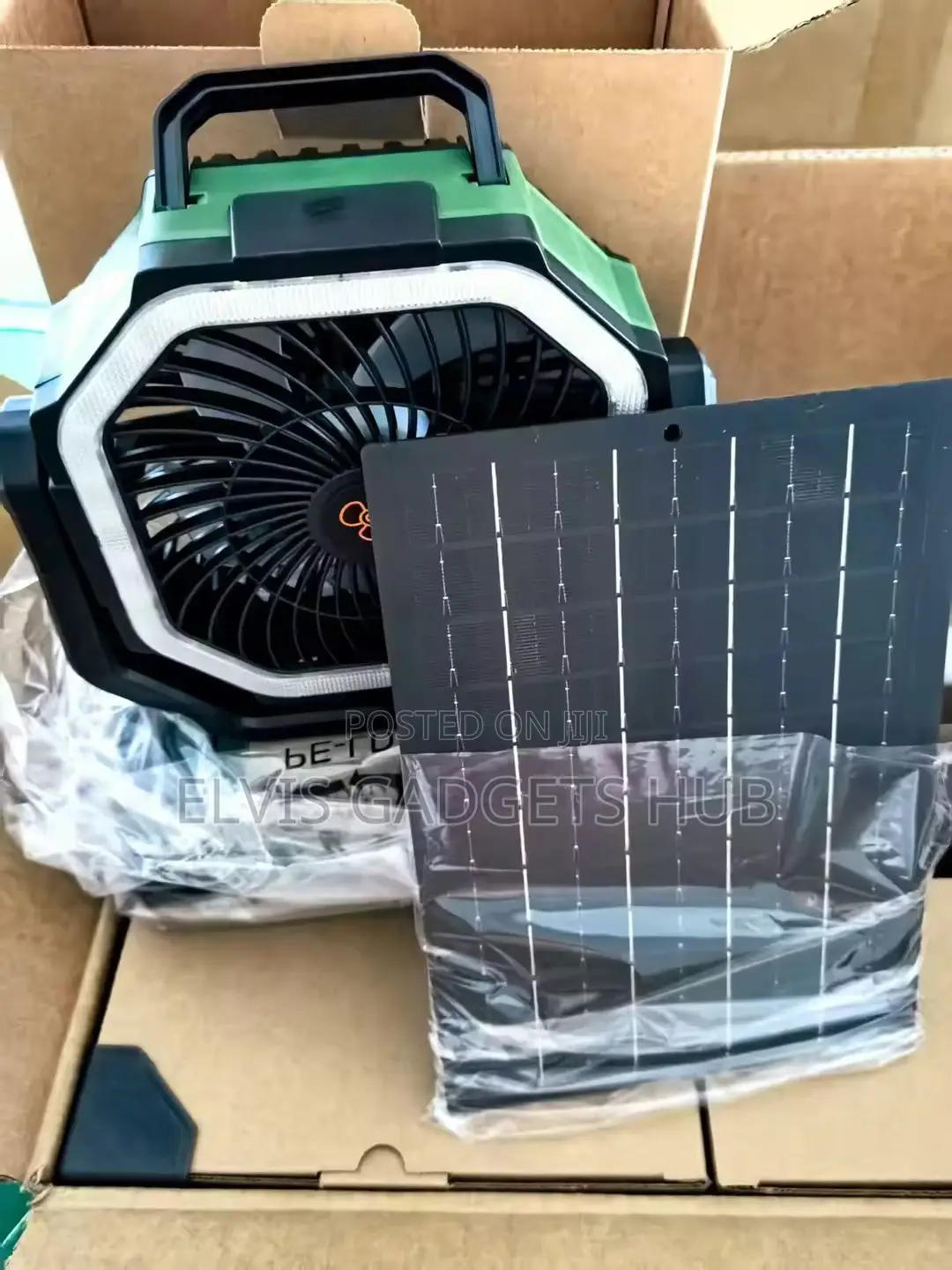 Breezemax 20000mah Solar Rechargeable Camping Fan With Solar Panels