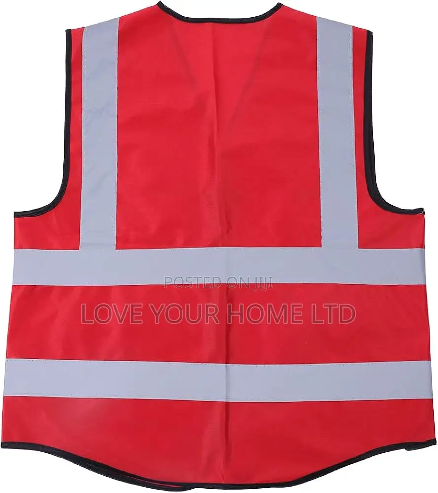 Reflective Safety Vest For Women & Men, With 5 Pockets – Neon Red