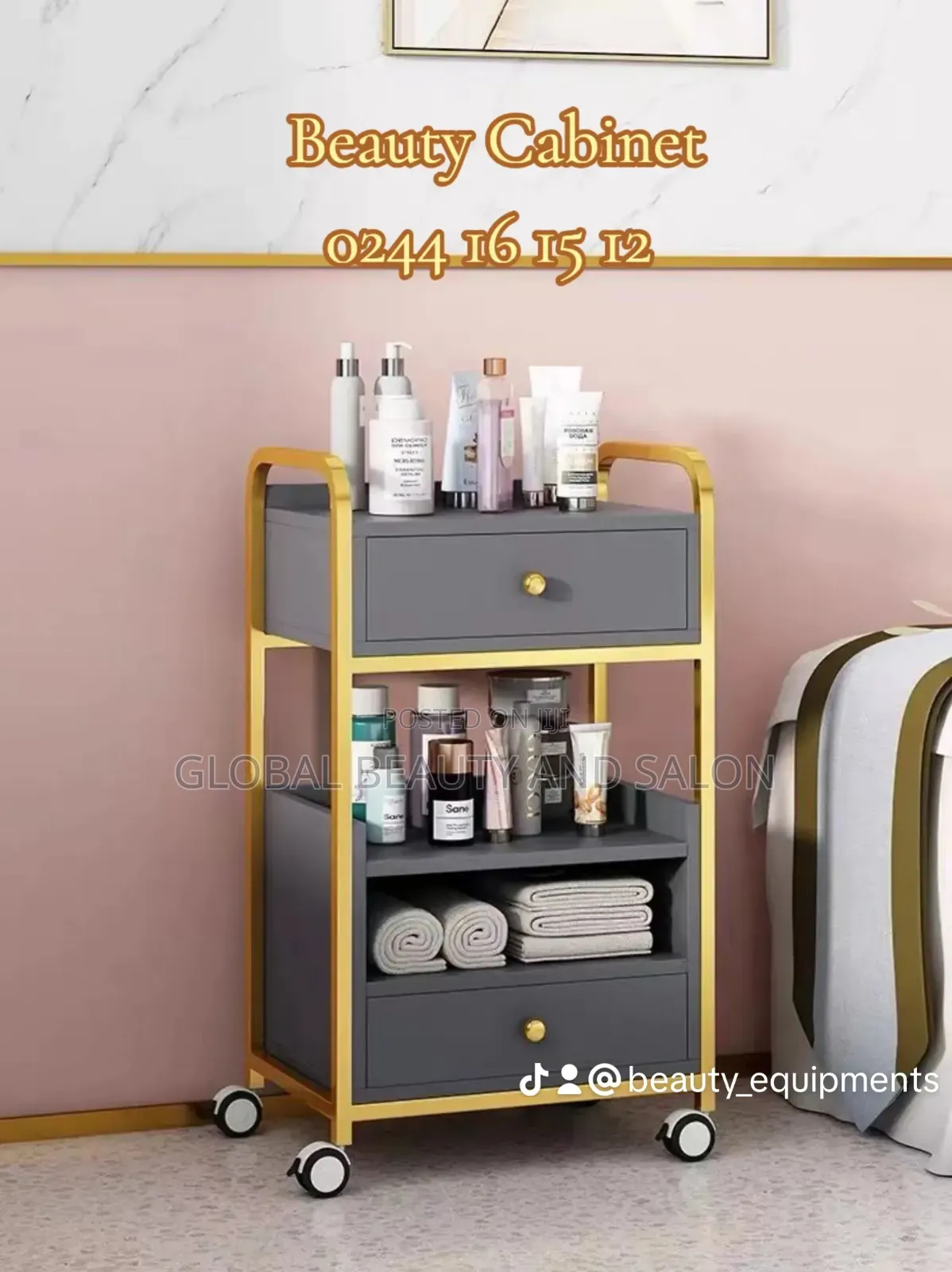 Gold and Grey Cabinet