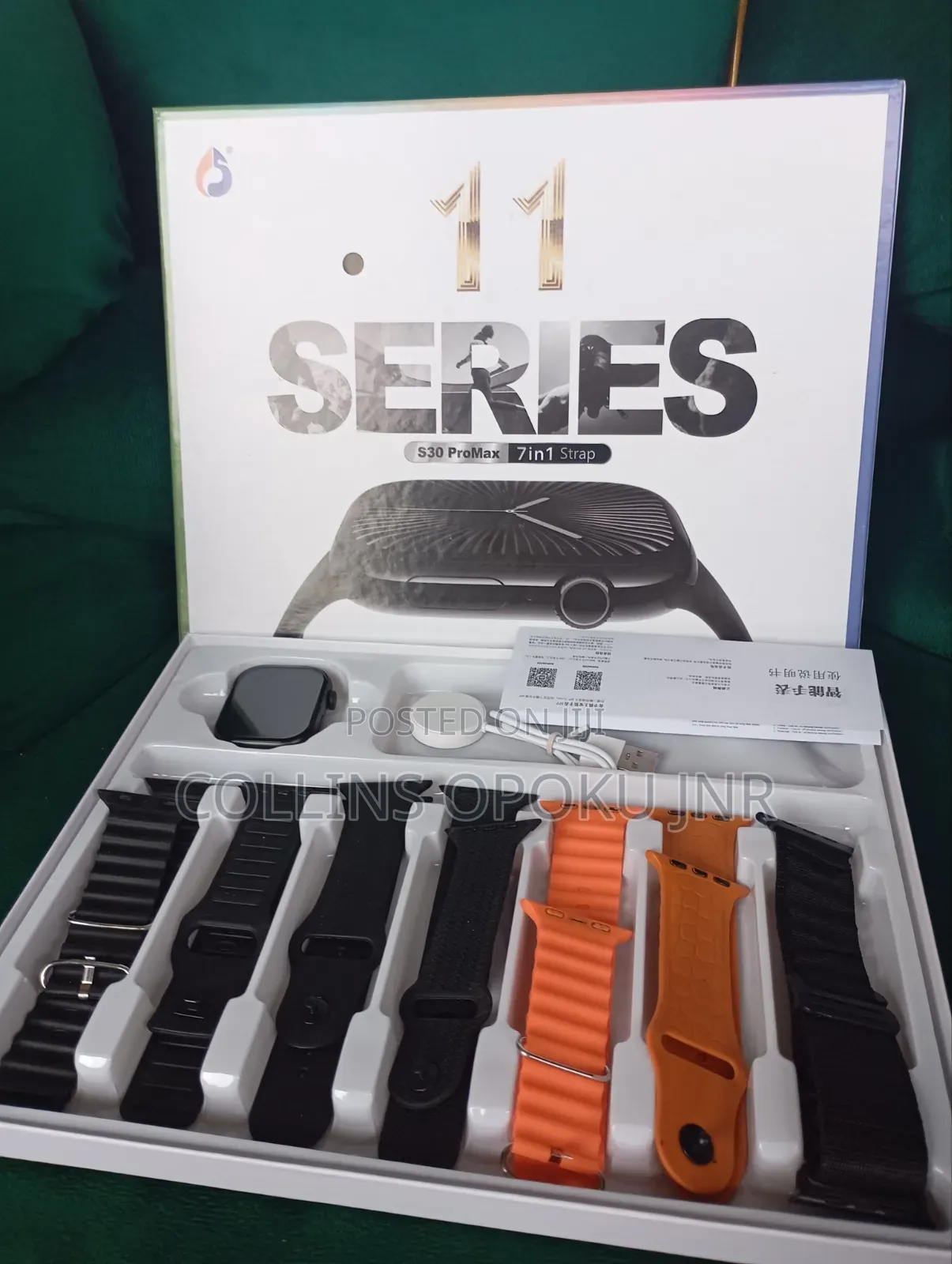 Ultra S30 Pro Max Series 11 (7-in-1) Straps Combo - Black