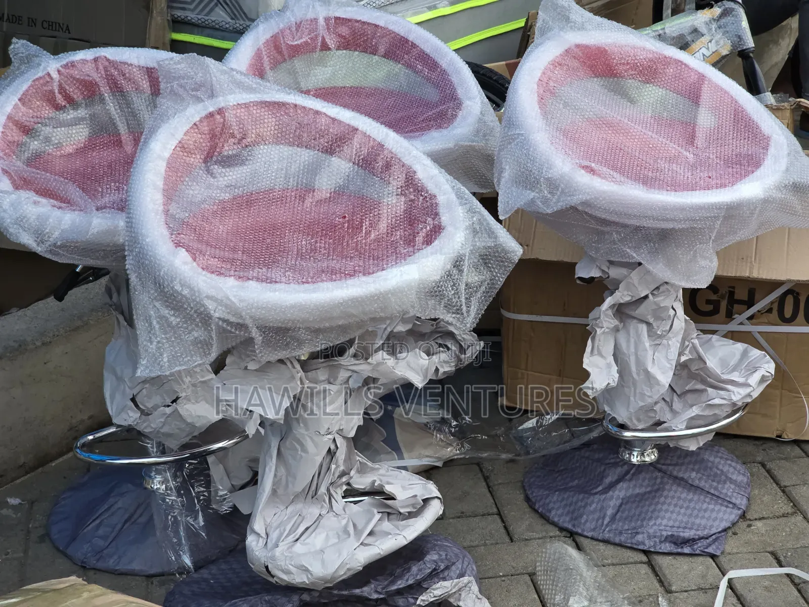 Fragile Red Colour Bar Stool