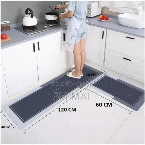 2pcs Water Proof Kitchen Mat L Saped