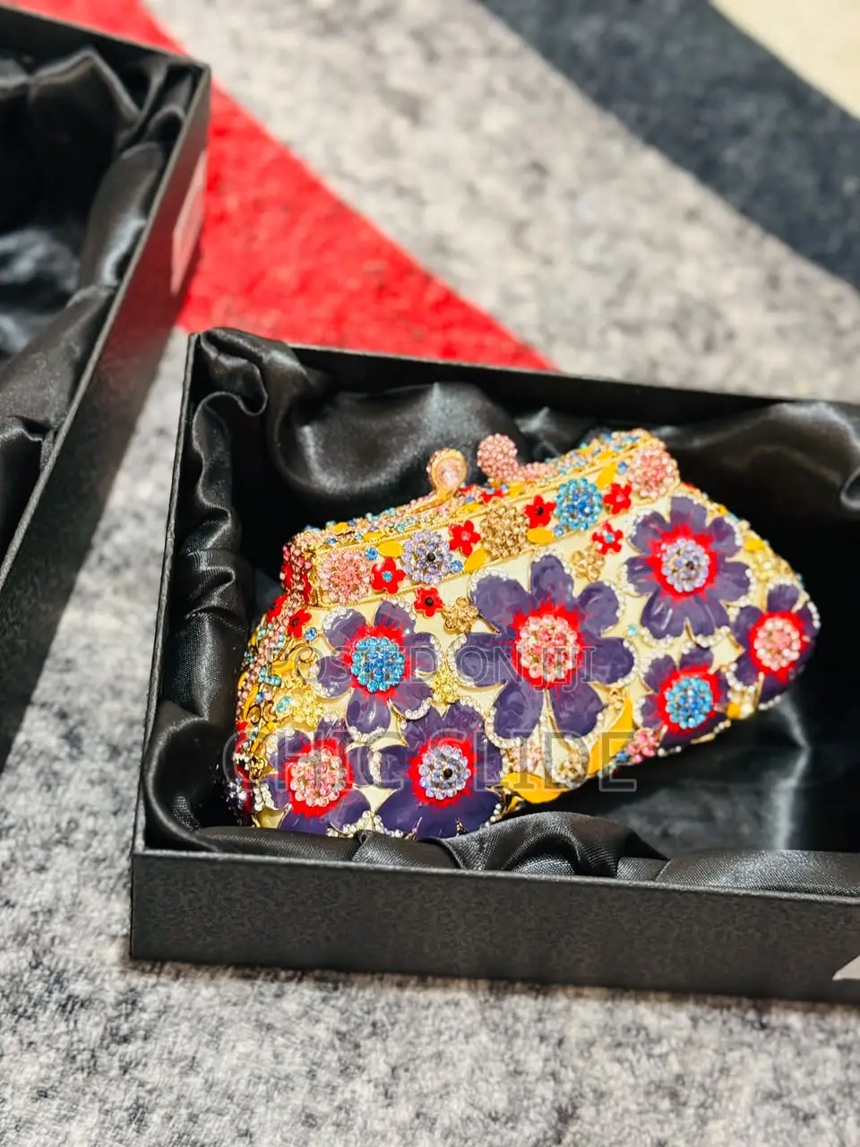 Luxury Floral Beaded Clutch Purse