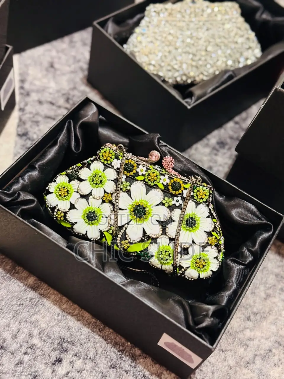 Luxury Floral Beaded Clutch Purse