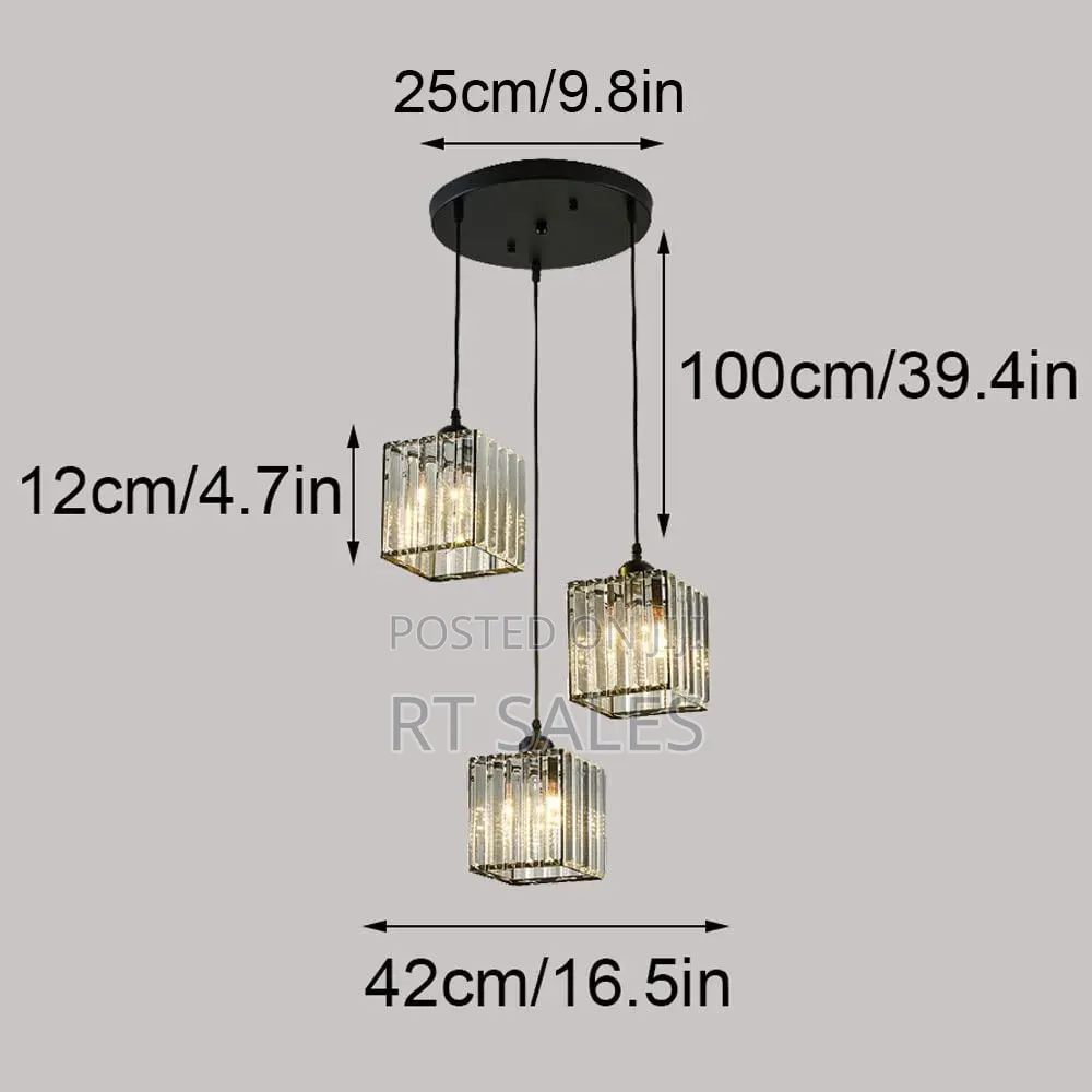 Crystal Body 3 in 1 Pendant Light. Dl014