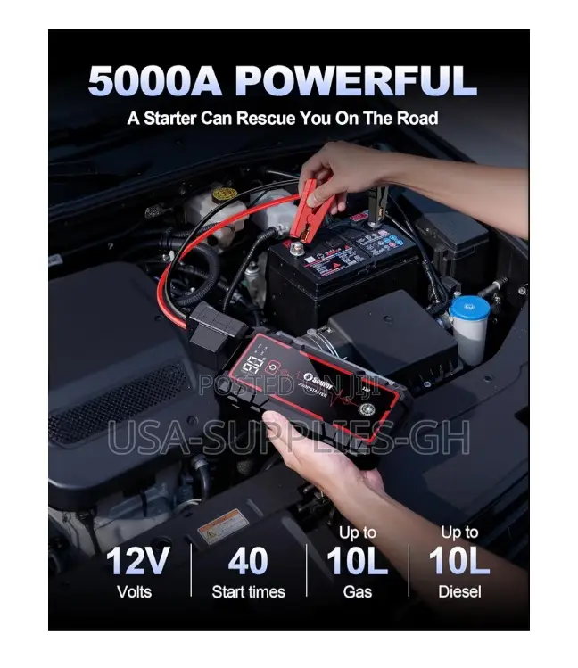 Soulor Car Jump Starter 5000a With Powerbank From Usa.