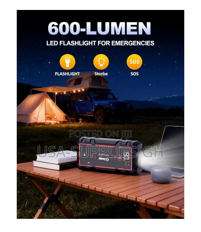 Soulor Car Jump Starter 5000a With Powerbank From Usa.