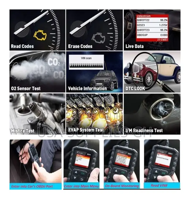 Launch Creader 3001 Obd2 Car Diagnostic Scanner - From Usa