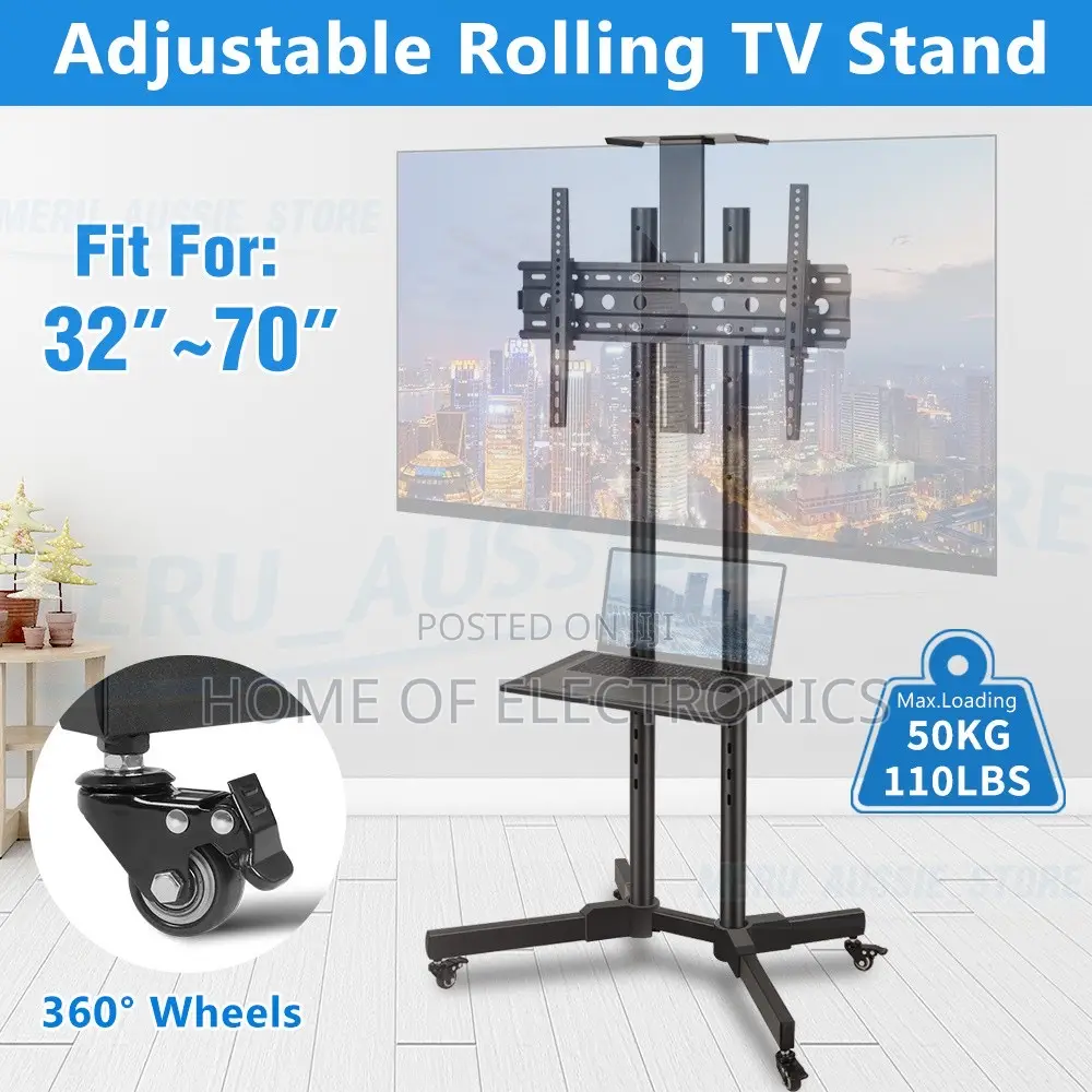For Business Presentations Mobile Trolley Tv Stand With Wheels(32-70)