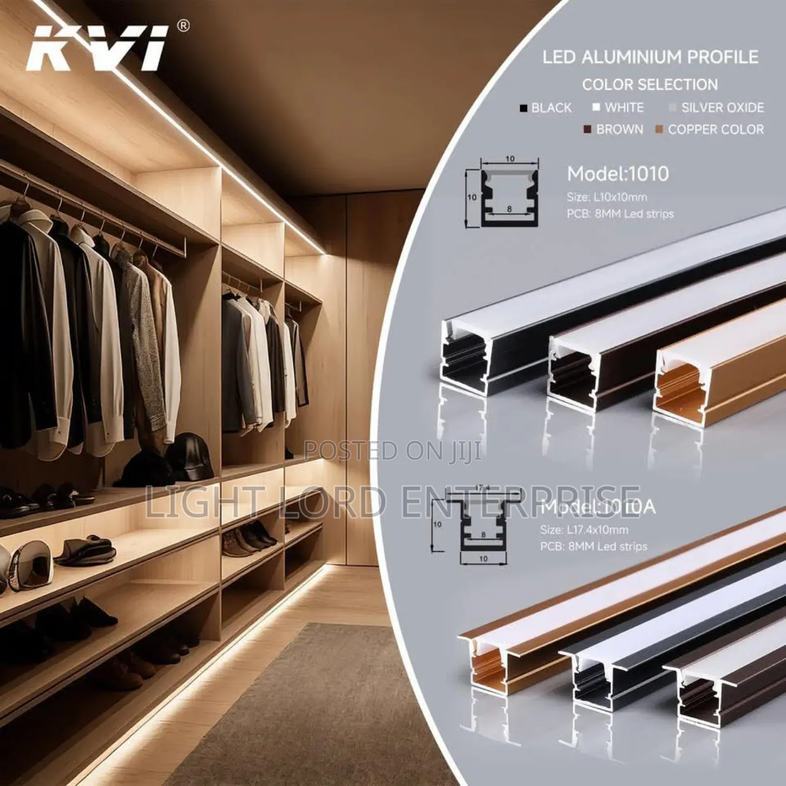 Wardrobe/Cabinet Aluminum Profile 10mm