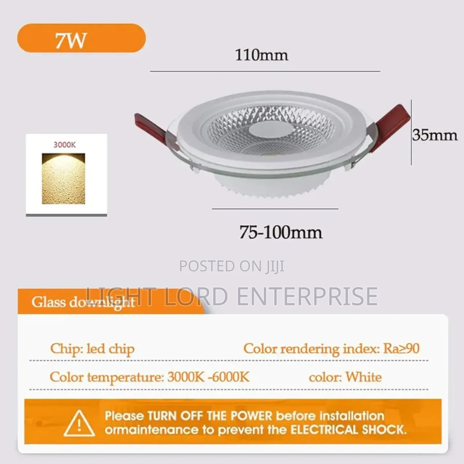 Built for Luxury Interior Round Glass Light 6w/12w/18w