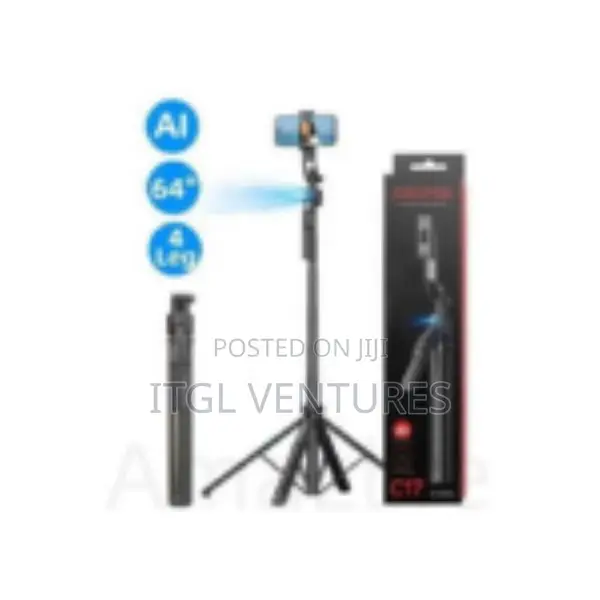 C17 Auto Face Tracking Ai Qudrapod Gimbal Selfie Stick